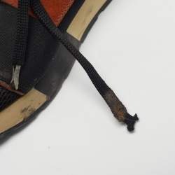 Pre Owned Balenciaga Race Runner Size 38 Tricolor Leather and Mesh Low Top Sneakers