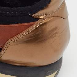 Pre Owned Balenciaga Race Runner Size 38 Tricolor Leather and Mesh Low Top Sneakers