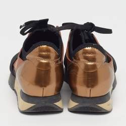 Pre Owned Balenciaga Race Runner Size 38 Tricolor Leather and Mesh Low Top Sneakers