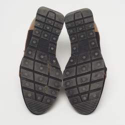 Pre Owned Balenciaga Race Runner Size 38 Tricolor Leather and Mesh Low Top Sneakers