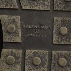 Pre Owned Balenciaga Race Runner Size 37 Black Leather, Mesh and Neoprene Low Top Sneakers