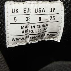 Pre Owned Balenciaga Triple S Size 38 Black Mesh and Nubuck Leather Low Top Sneakers