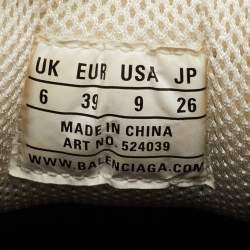 Pre Owned حذاء رياضي بالنسياغا تريبل أس رباط شبك وجلد صناعي متعدد الألوان مقاس 39