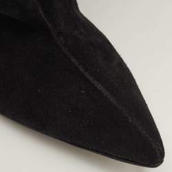 مملوكة مسبقًا حذاء بوت للركبة ببالنسياغا سويدي أسود مقاس 38