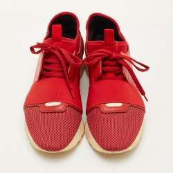 مملوكة مسبقًا Balenciaga Race Runner Size 40 Red Leather, Mesh and Neoprene Low Top Sneakers