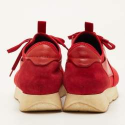مملوكة مسبقًا Balenciaga Race Runner Size 40 Red Leather, Mesh and Neoprene Low Top Sneakers