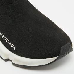 مملوكة مسبقًا حذاء رياضي بالنسياقا سبيد ترينر قماش تريكو أسود رقبة عالية مقاس 38