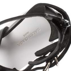 Balenciaga Black leather Gladiator Flat Sandals Size 35.5