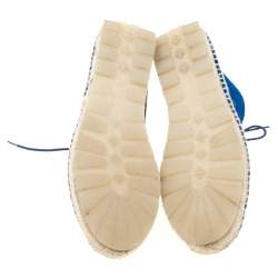 مملوكة مسبقًا Balenciaga Blue Suede Chukka Espadrille Boots Size 38