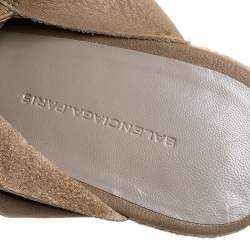 Balenciaga Beige Leather Espadrilles Wedges Platform Sandals Size 39