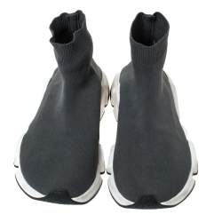 Pre Owned حذاء رياضي بالنسياغا سبيد ترينر تريكو طباعة رصاصي مقاس 41