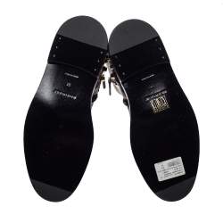 Pre Owned حذاء بوت فوق الركبة بالنسياغا كلاسيك جلد أسود مرصع مقاس 36