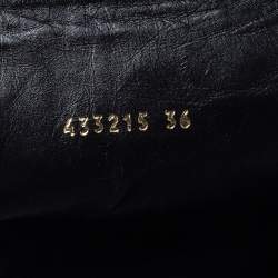 Pre Owned حذاء بوت فوق الركبة بالنسياغا كلاسيك جلد أسود مرصع مقاس 36