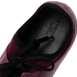 Balenciaga Purple/Black Neoprene and Leather Race Runner Sneakers Size 39