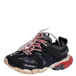 Pre Owned Balenciaga Multicolor Leather And Mesh Track Low Top Sneakers Size 39