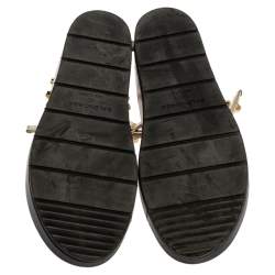 Pre Owned صندل بالنسياغا نعل سميك مرصع أرينا جلد أبيض مقاس 40