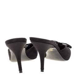 Pre Owned Balenciaga Black Satin Knife Pointed Toe Mules Size 36