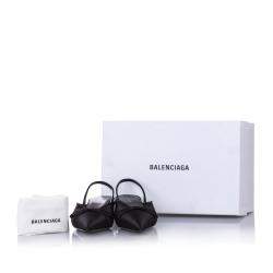 Balenciaga Black Satin Knife Slingback Mules Size 39