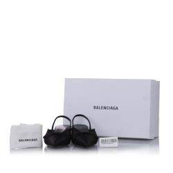 Balenciaga Black Satin Knife Slingback Mules Size 39