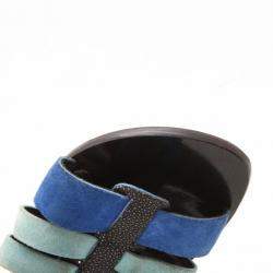 مملوكة مسبقًا Balenciaga Light Blue Suede and Stingray Sandals Size 37.5