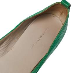 Balenciaga Green Leather Arena Studded Ballet Flats Size 38.5