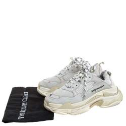 مملوكة مسبقًا Balenciaga Tri Color Mesh And Leather Triple S Low Top Sneakers Size 37