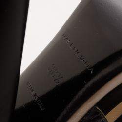 Pre Owned Balenciaga Black Leather Platform Sandals Size 38.5