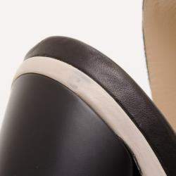 Pre Owned Balenciaga Black Leather Platform Sandals Size 38.5