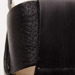 Pre Owned Balenciaga Black Leather Platform Sandals Size 38.5