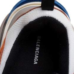 Pre Owned Balenciaga Multicolor Mesh and Leather Triple S Platform Sneakers Size 38