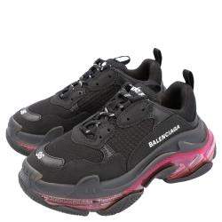 Pre Owned Balenciaga Black/Pink Triple S Clear Sole Sneakers Size 39