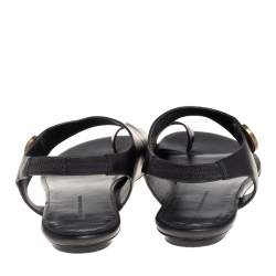 Pre Owned صندل فلات بالنسياغا فلات سير كاحل مرصع جلد بيج مقاس 39