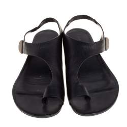 Pre Owned صندل فلات بالنسياغا فلات سير كاحل مرصع جلد بيج مقاس 39