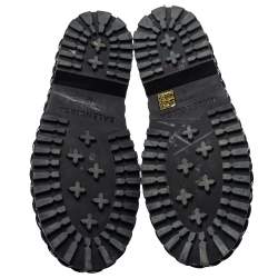 مملوكة مسبقًا Balenciaga Black Leather Rope Stitched Combat Ankle Boots Size 41