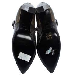 Pre Owned Balenciaga Black Lizard Embossed Leather Ankle Length Boots Size 39