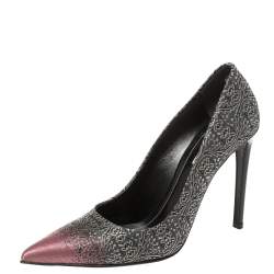 Pre Owned Balenciaga Multicolor Embroidered Ombre Detail Fabric Pointed Toe Pumps Size 39