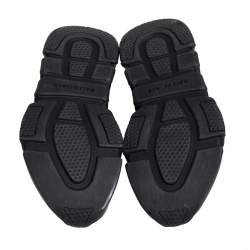 Pre Owned Balenciaga Black Knit Fabric Speed Trainer Lace Up Sneakers Size 37