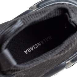 Pre Owned Balenciaga Black Knit Fabric Speed Trainer Lace Up Sneakers Size 37