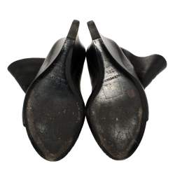 Balenciaga Black Leather Glove Wedge Sandals Size 38.5