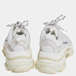 Balenciaga Grey Mesh And Leather Triple S Sneakers Size 38