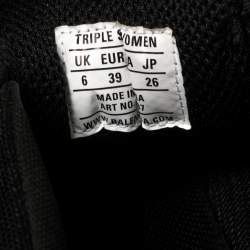 Pre Owned Balenciaga Black Leather and Mesh Triple S Low Top Sneakers Size 39