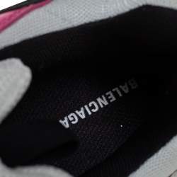 Balenciaga White/Pink Leather And Mesh Triple S Platform Sneakers Size 38