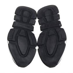 Pre Owned Balenciaga Blue Knit Fabric Speed Trainer Sneakers Size 37