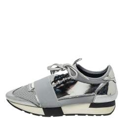 مملوكة مسبقًا حذاء رياضي بالنسياغا ريس رانر رمادي/ فضي ميتالك مقاس 38