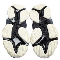 مملوكة مسبقًا Balenciaga White/Purple Mesh And Leather Triple S Low Top Sneaker Size 38