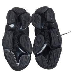 مملوكة مسبقًا Balenciaga Black Mesh and Leather Triple S Sneakers Size 39