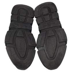مملوكة مسبقًا Balenciaga Black Logo Knit Fabric Speed Trainer High Top Sneakers Size 37