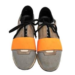 Balenciaga Multicolor Leather And Suede Race Runner Sneakers Size 36
