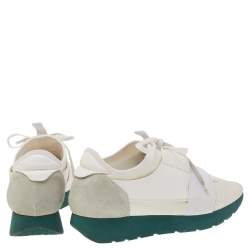 Balenciaga White Leather And Mesh Race Runner Sneakers Size 39