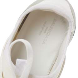 Balenciaga White Leather And Mesh Race Runner Sneakers Size 39
